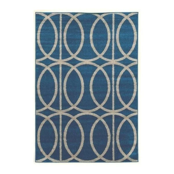 Hawthorne Collection 8& x 10& 2x22 Rug in Blue and Gray