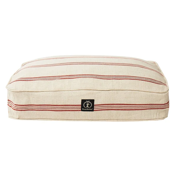 Harry Barker Red Grain Sack Dog Bed, 44x22 L x 36x22 W x 5x22 H, Large