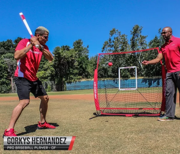 Powernet 5x5 Baseball Softball Practice Hitting Net Bundle (w/ Strike Zone + Training Ball) - Blue