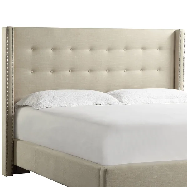 Marion Nailhead Wingback Button Tufted Headboard by Inspire Q