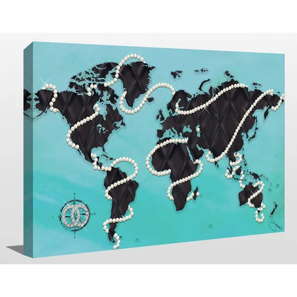 Picture Perfect International by Jodi Coco's World in Blue Giclee Stretched Canvas Wall Art - 30 Inches x 40 Inches x 1.5 Inches