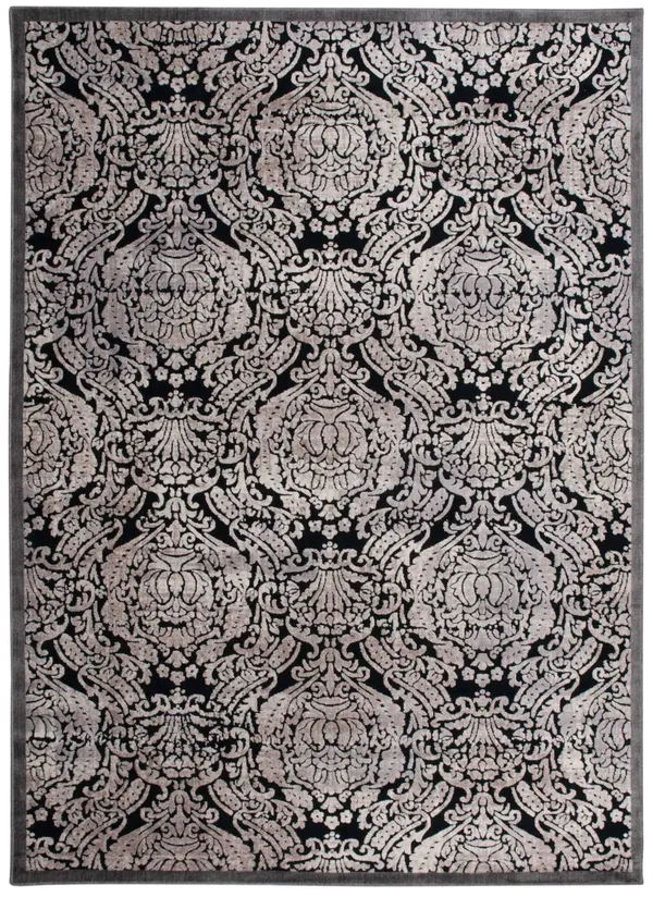 Nourison Graphic Illusions Area Rug - Grey, 5&3x22 x 7&5x22