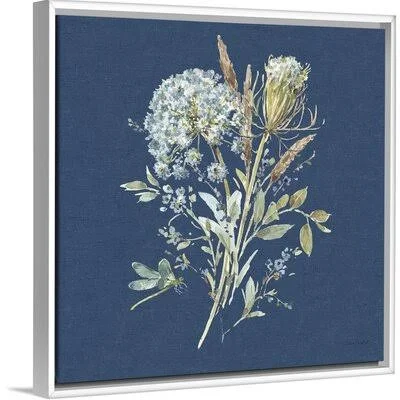 Bohemian Blue 05 on Blue by Lisa Audit - Painting Print Gracie Oaks Format: White Framed Canvas - Size: 38x22 H x 38x22 W x 1.75x
