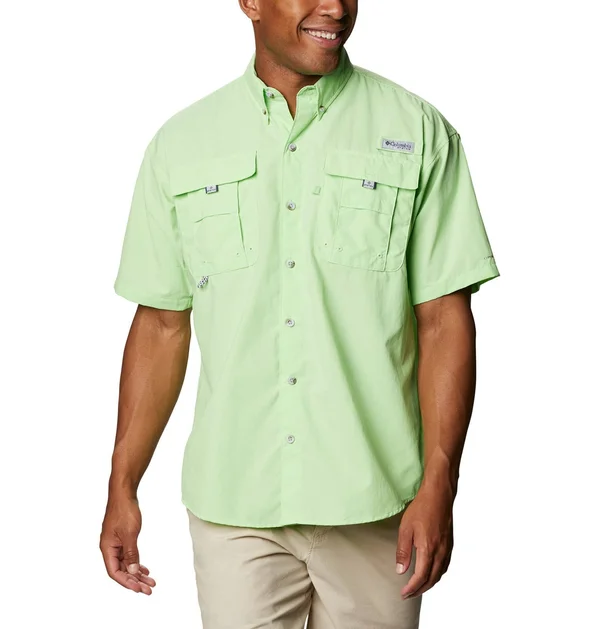 Columbia Men's PFG Bahama Button Down Shirt, XXS, Green