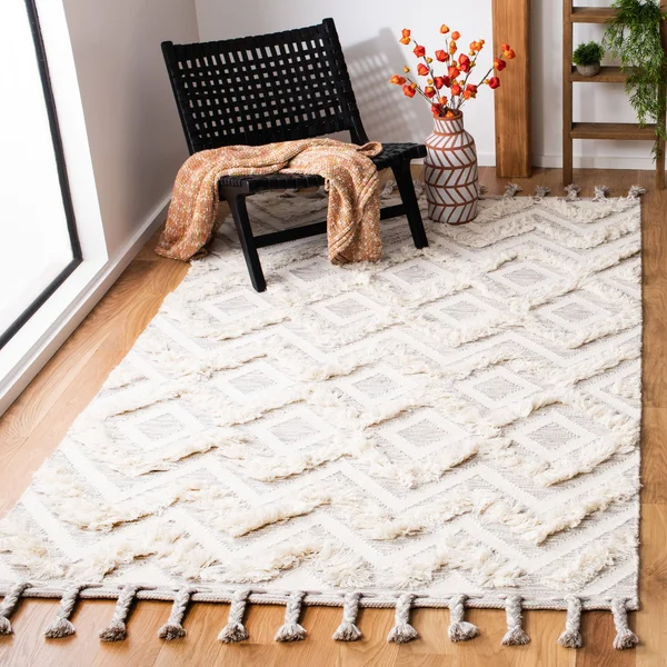 Safavieh Kenya Rug Collection KNY957A - Ivory - Grey - 3& x 5&