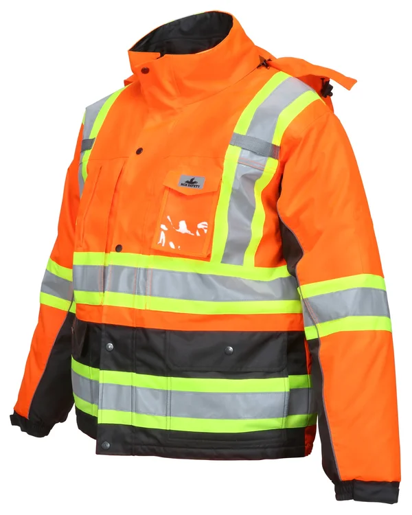 MCR Safety VT31JH Vortex Type R Class 3 Insulated X-Back Black Bottom Rain Jacket - 5XL