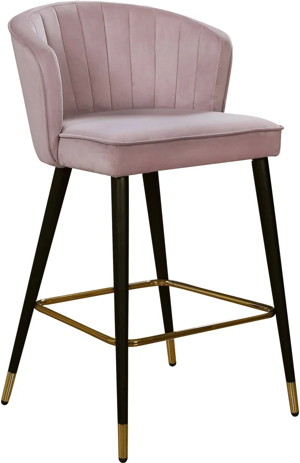 Meridian Furniture Cassie Pink Velvet Stool (Set of 2)