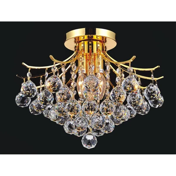CWI Lighting Princess 4-Light Gold Flush Mount
