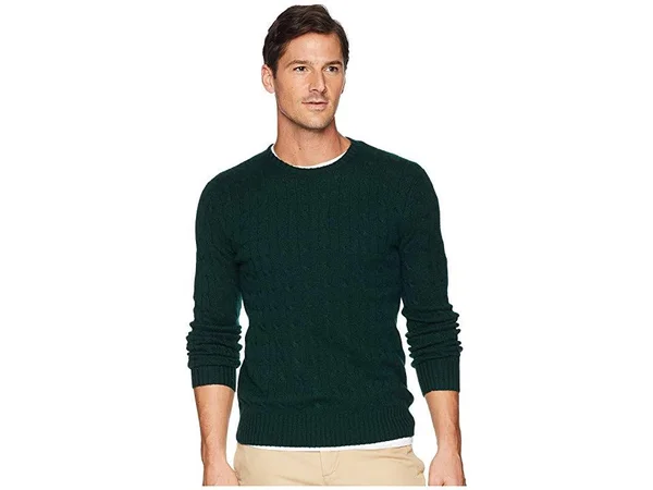 Ralph Lauren Men's Cable-Knit Cashmere Sweater - Size Xs in College Green