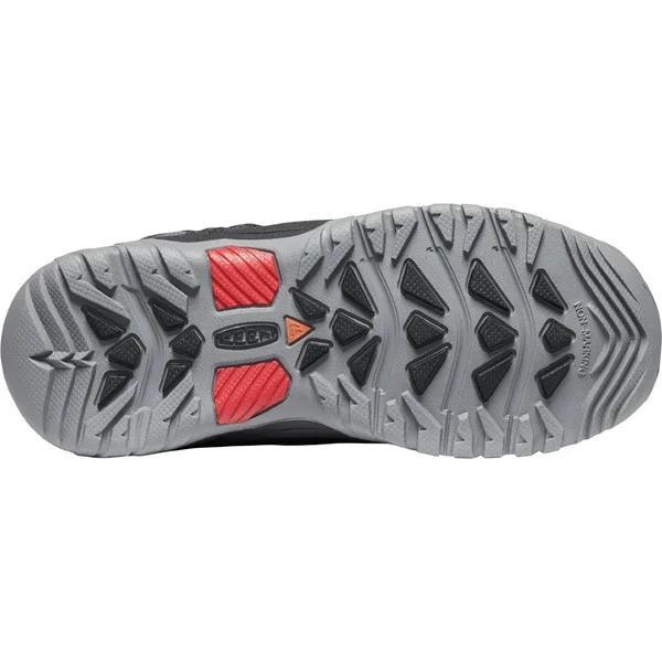 Keen Youth Targhee Mid Waterproof Shoe - 4 - Blue Nights - Red Carpet
