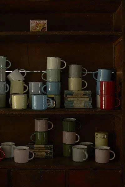 Canvas Home Tinware Mugs in White/Red (Set of 4)
