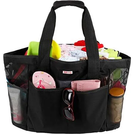 Mesh Beach Bag -Extra Large Beach Tote Bag - Grocery & Picnic Tote Travel BagsColor: Black - Boy's, Size: XL