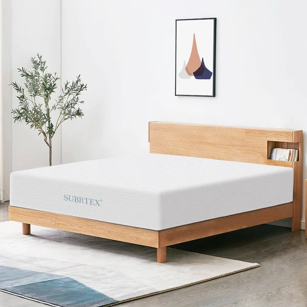 Subrtex Breathable 10-in California King Memory Foam Mattress in White - SBTJYCD1006