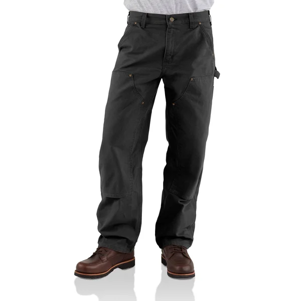 Carhartt Men's Duck Double Front Work Dungaree, B136, Black