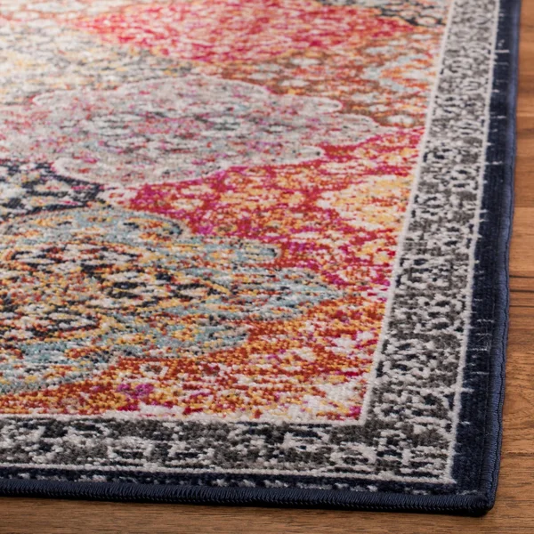 Safavieh Red/Aqua Montage Lyra Rug - 8x10 ft
