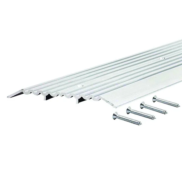 M-D Building Products Fluted Top Fixed 6 in. x 75-1/2 in. Aluminum Heavy Duty Commercial Threshold - Gray