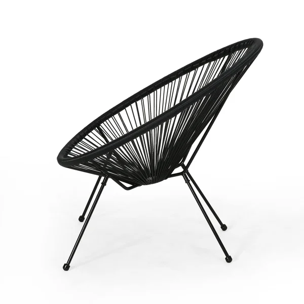 Anson Outdoor Hammock Weave Chair with Steel Frame (Set of 4) by Christopher Knight Home - Orange - Black
