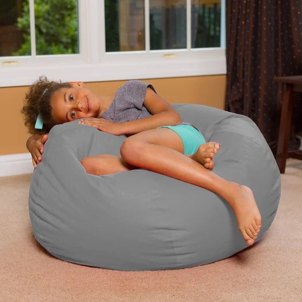 Posh Creations Bean Bag Chair for Kids - Teens, and Adults Includes Removable and Machine Washable COVER, 48in - X-Large, Solid R
