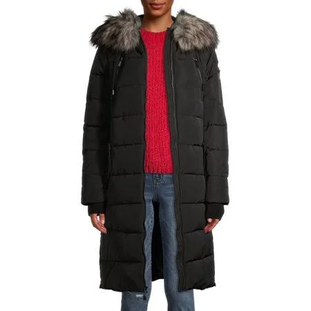 Bcbgeneration Women's Quilted Puffer Coat - Size: Large, Black