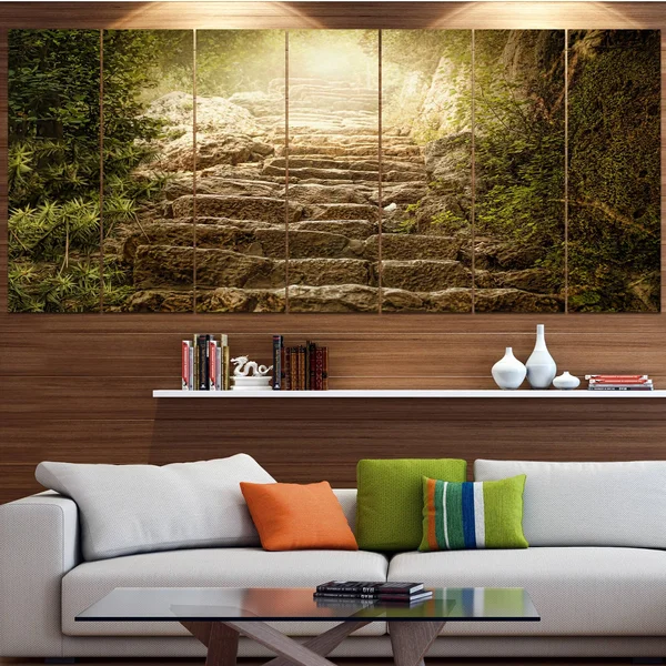 Design Art &Holy Light and Upstairs& Photographic Print Multi-Piece Image on Canvas - Size: 60 in. Wide x 28 in. High - 5 Equal P