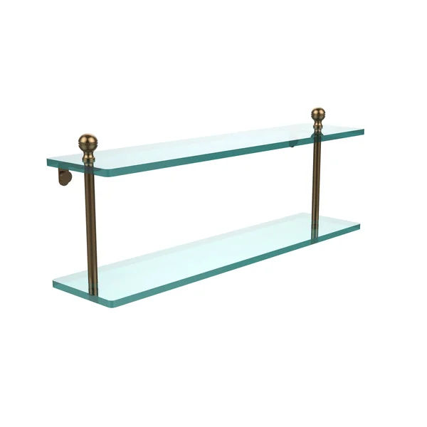 Allied Brass Mambo Collection 22 inch Two Tiered Glass Shelf Brushed Bronze