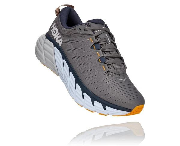 Hoka One One Men's Gaviota 3 Shoe - 9 Wide - Charcoal Grey - Ombre Blue