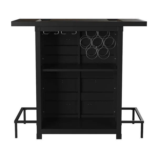 Furniture of America Lionna Contemporary Metal Bar Table in Black