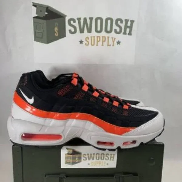 Nike Air Max 95 Shoes Black/Vast Grey/Team Orange Size 12