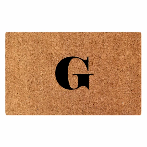 A1 Home Collections First Impression Plain Monogram Door Mat - Beige