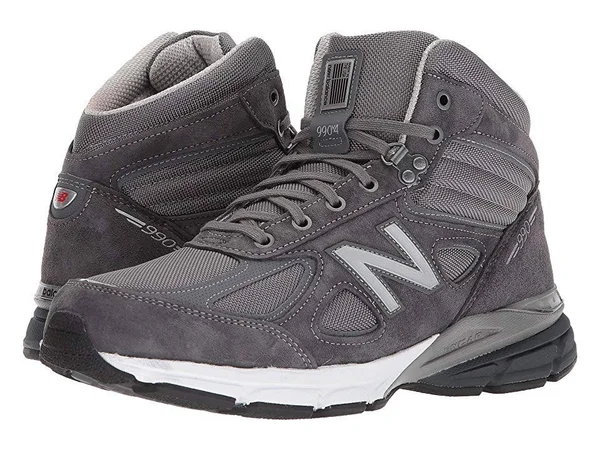New Balance Men's M990v4 Mid Sneaker Boot - Size: 9.5 D(M) US, Grey/White