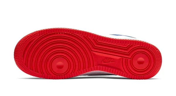 Nike Air Force 1 Low &Overbranding - White Red Blue& Sneakers/Shoes CD7339-100 (Size: US 6)