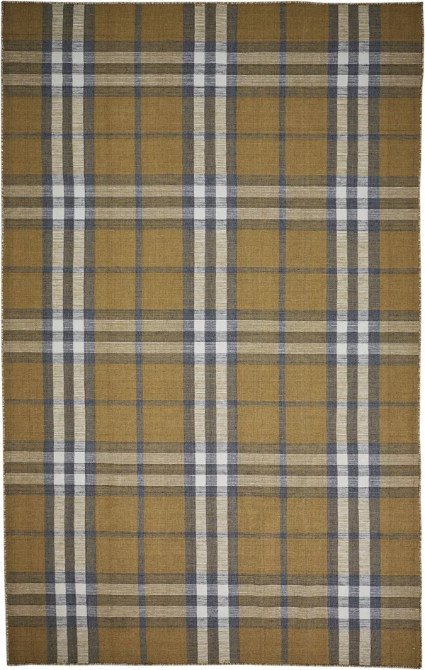 Jens Gold Hand Woven Area Rug 5' x 8' - 100% Polyester, Gold