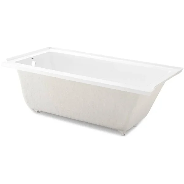 Swiss Madison Voltaire 32-in W x 60-in L Glossy White Acrylic Rectangular Left Drain Drop-In Soaking Bathtub, SM-DB563