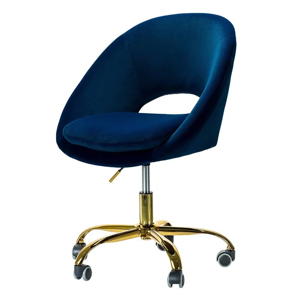Savas Mid-Century Modern Upholstered Swivel Task Chair - Navy