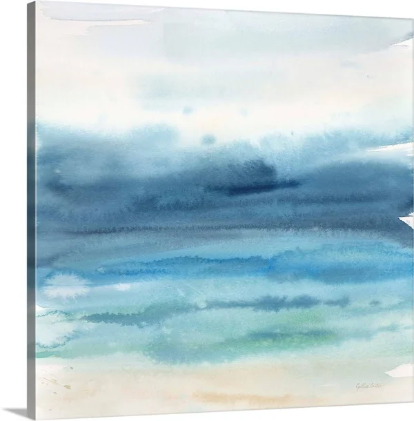 Indigo Seascape I - Canvas Wall Art, 30x30, Great Big Canvas