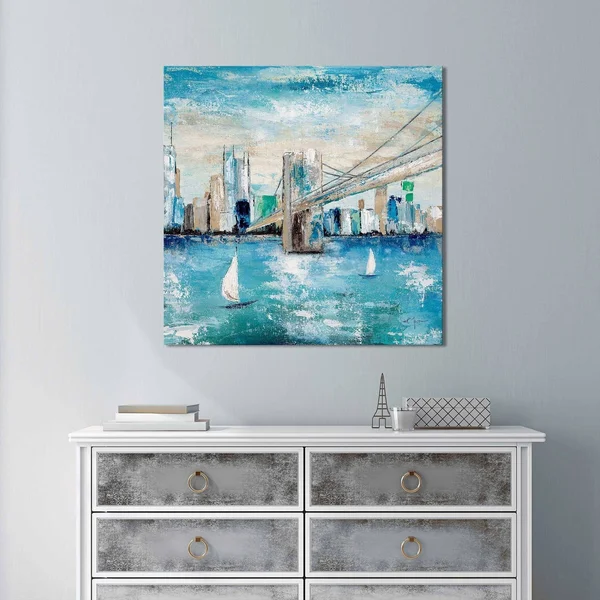Catching The Wind 1x22 by Tava Studios Print on Canvas - Blue - 18x22 x 18x22 x 1x22