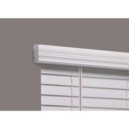 Linen Avenue F5Wt2200B56Im Cordless Faux Wood Blind - white, 22x22w x 52 to