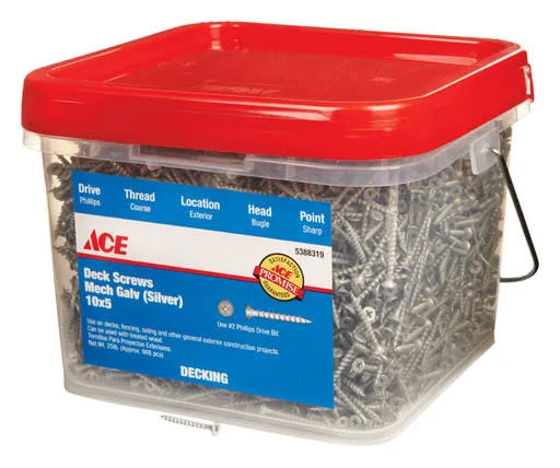 Ace NO. 10 x 5 in. L Phillips Bugle Head Deck Screws 25 lb. 988 Pk