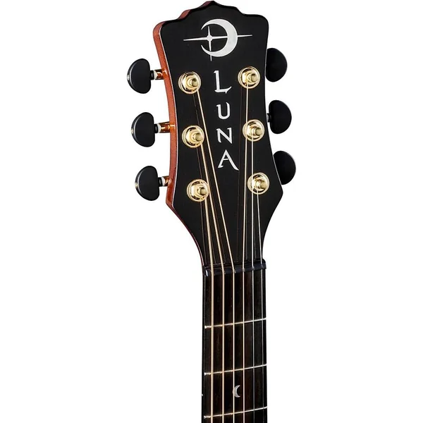 Luna Vista Deer Tropical Wood Acoustic-Electric Guitar with Case, Natural