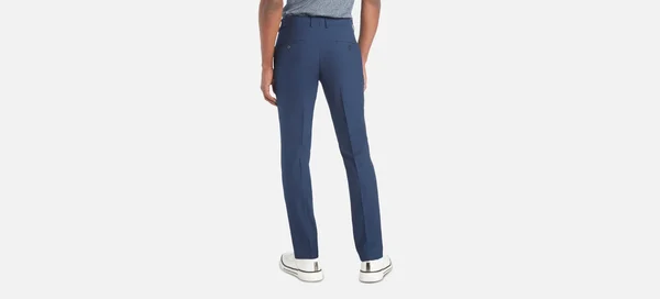 Kenneth Cole Stretch Solid Skinny Fit Flex Waistband Flat - Shoe Front Dress Pant