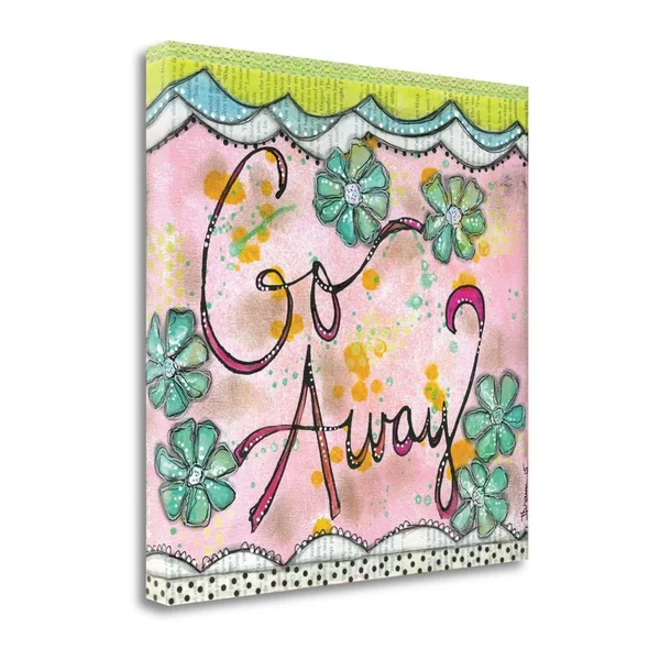 Tangletown Fine Art Go Away by Denise Braun, Fine Art Giclee Print on Gallery Wrap Canvas, 20X20x22