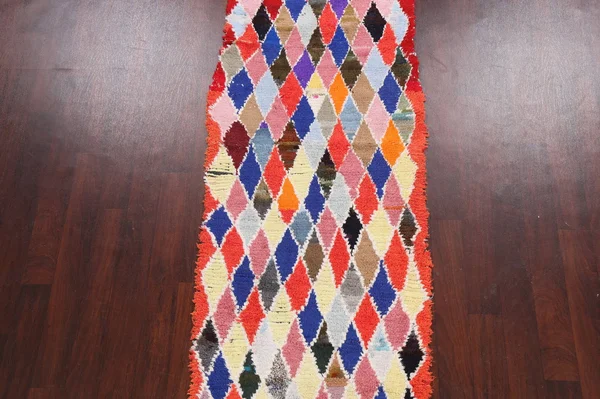 Moroccan Oriental Runner Rug Wool Hand-Knotted Hallway Carpet 3x9