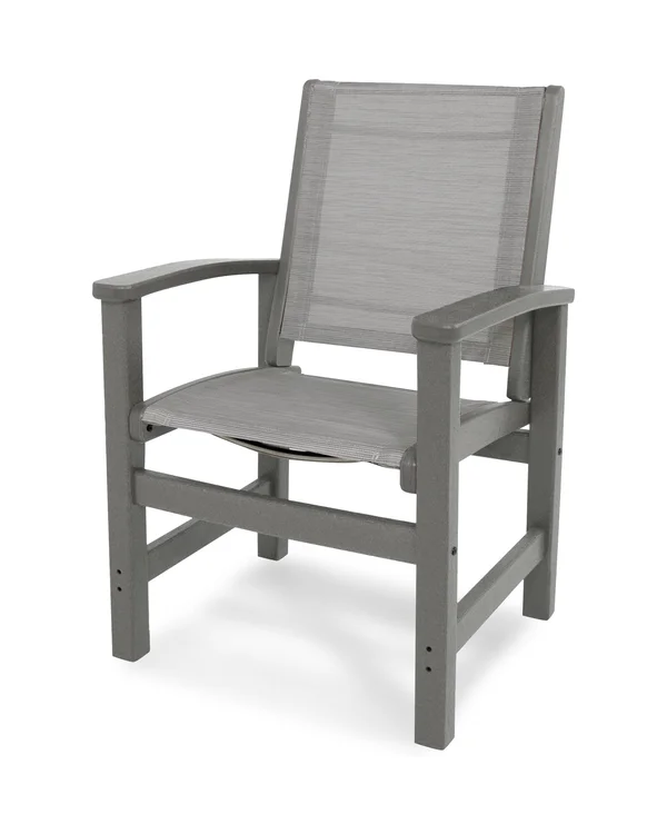 POLYWOOD Coastal Dining Chair in Slate Grey - Metallic Sling