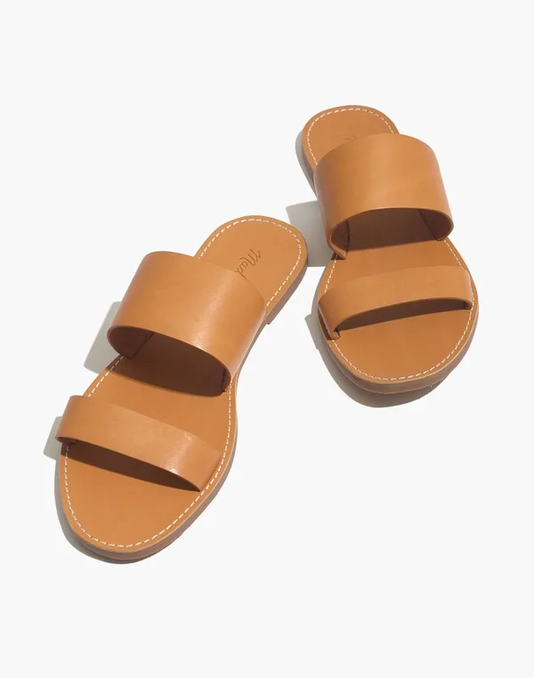 Madewell The Boardwalk Double-Strap Slide Sandal in Desert Camel - Size 10-M