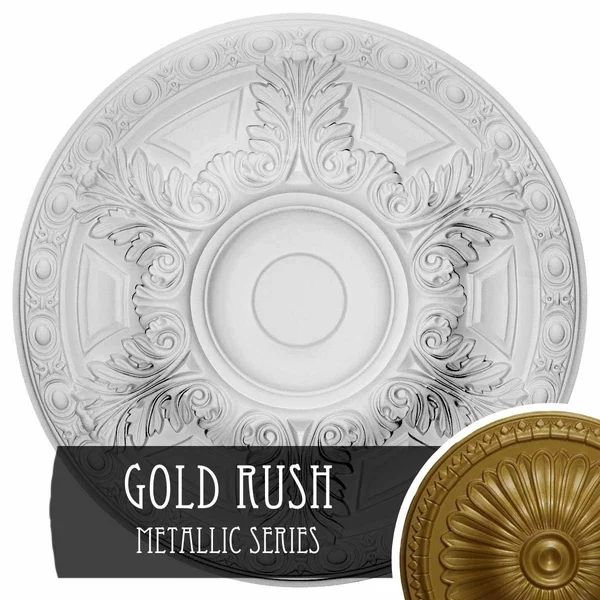 23 1/2x22OD x 2 3/4x22P Granada Ceiling Medallion (Fits Canopies Up to 7 1/8x22) - Hand-Painted Gold