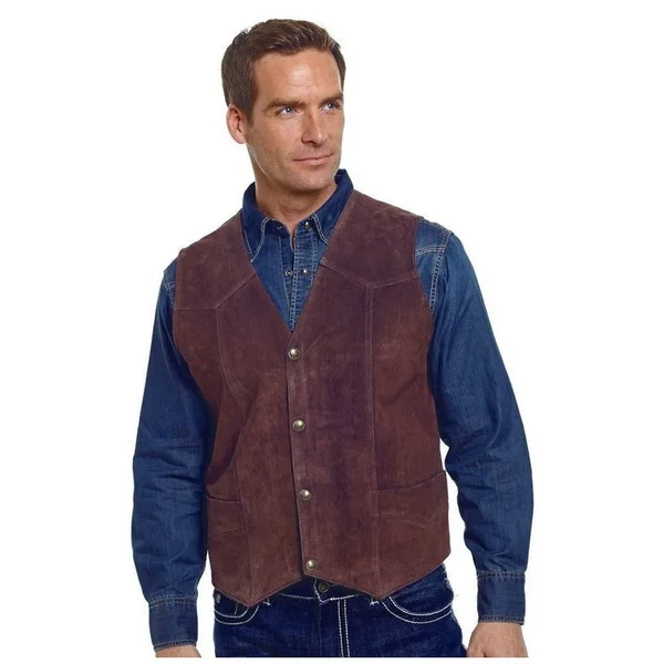Cripple Creek Outerwear Vest Mens Suede Buttons ML3061T Black