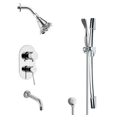 Remer by Nameek's Galiano Pressure Balance Tub and Shower Faucet, Size: Large, Grey TSR9182