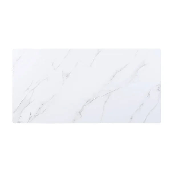 Acme Caspian Dining Table White Printed Faux Marble & Black 74010
