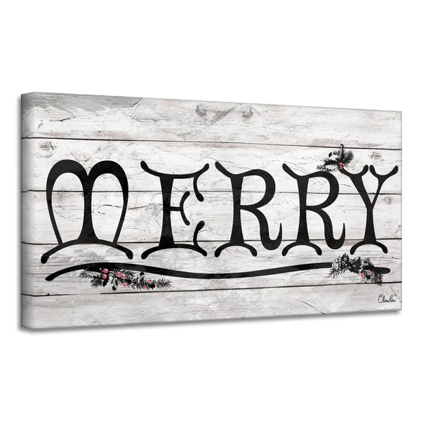 &Merry& Holiday Canvas Wall Art - Ready2HangArt 24x22 W x 12x22 H