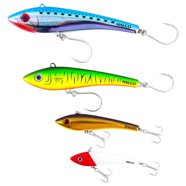 Halco Max 220 - 180g - Inline 9/0 Single Hooks - Chrome Gold Black